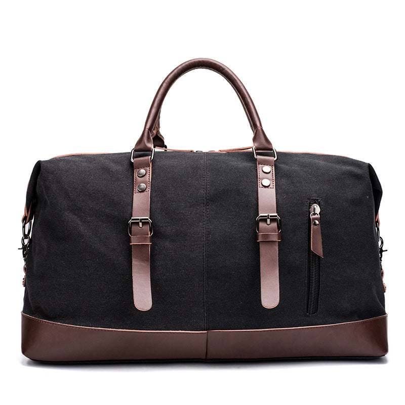 Men's Printed Leather Canvas Traveling Supplies Fitness Travel Bags