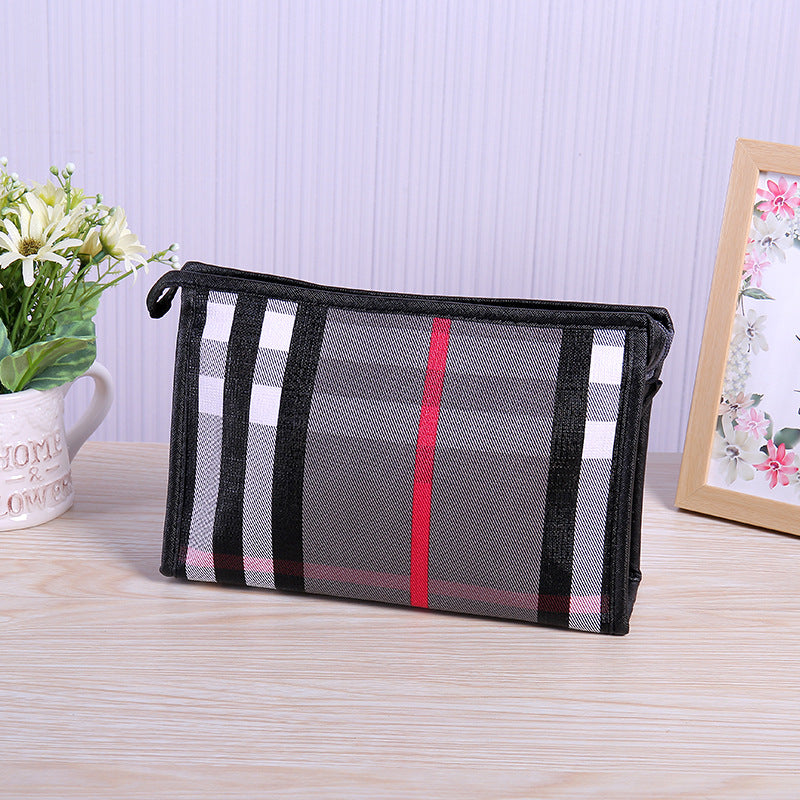 Plaid Storage Portable Hand Pocket Wash Makeup Bag