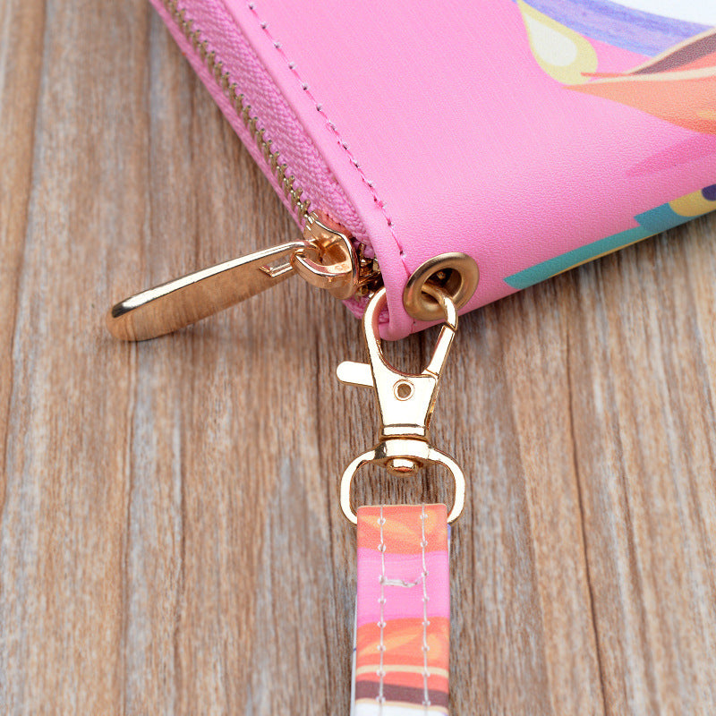 Women's Clutch Long Zip Female Korean Style Printed Peacock Fashion Ladies Wallets