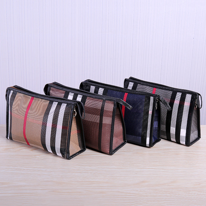 Plaid Storage Portable Hand Pocket Wash Makeup Bag
