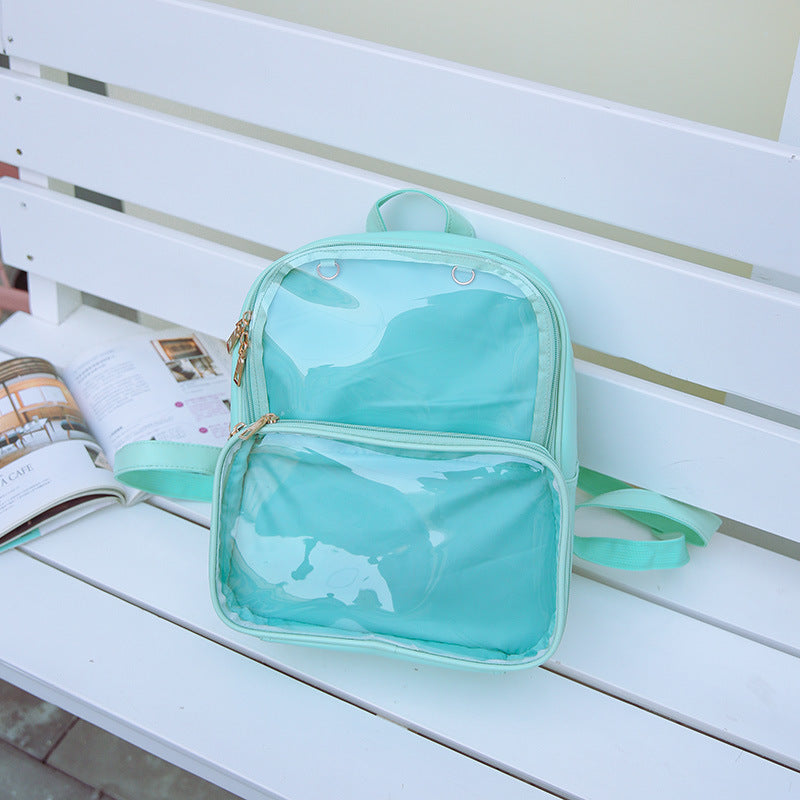 Female Korean Style Fashion Personality Transparent Backpacks
