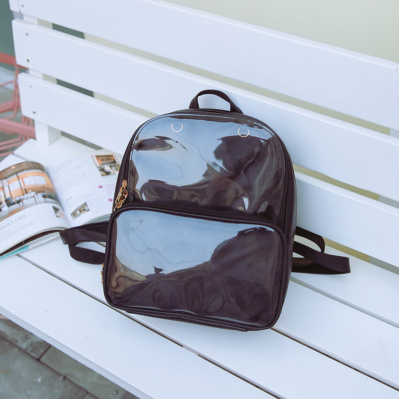 Female Korean Style Fashion Personality Transparent Backpacks