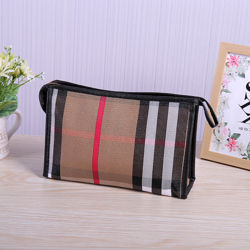 Plaid Storage Portable Hand Pocket Wash Makeup Bag