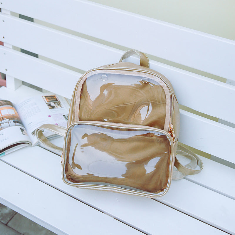 Female Korean Style Fashion Personality Transparent Backpacks