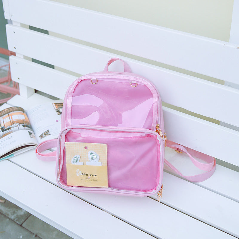 Female Korean Style Fashion Personality Transparent Backpacks