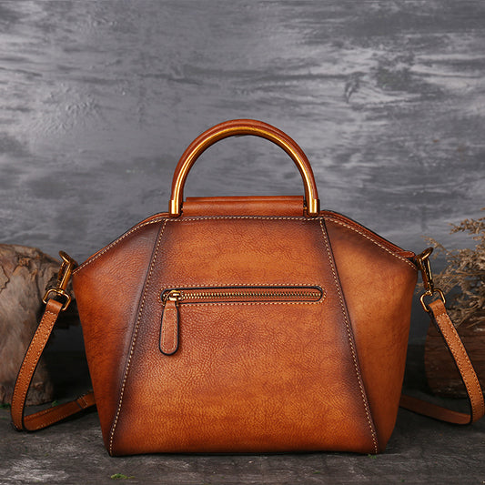 Women's Leather High-grade Niche Large Capacity National Handbags