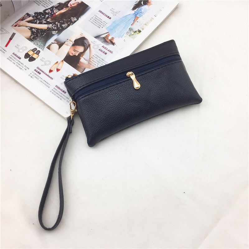 Women's Mini Zipper Lychee Pattern Short Coin Purses