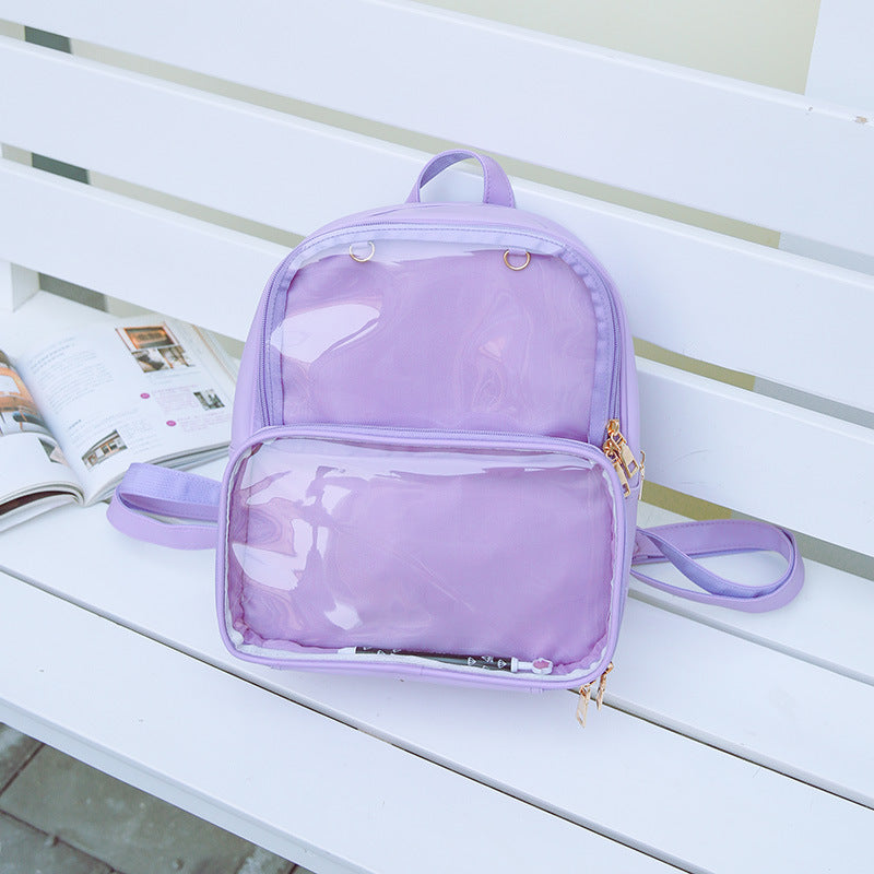 Female Korean Style Fashion Personality Transparent Backpacks
