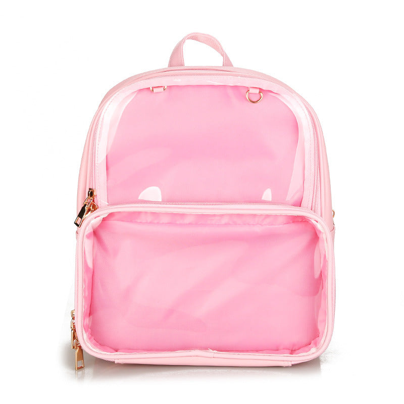 Female Korean Style Fashion Personality Transparent Backpacks