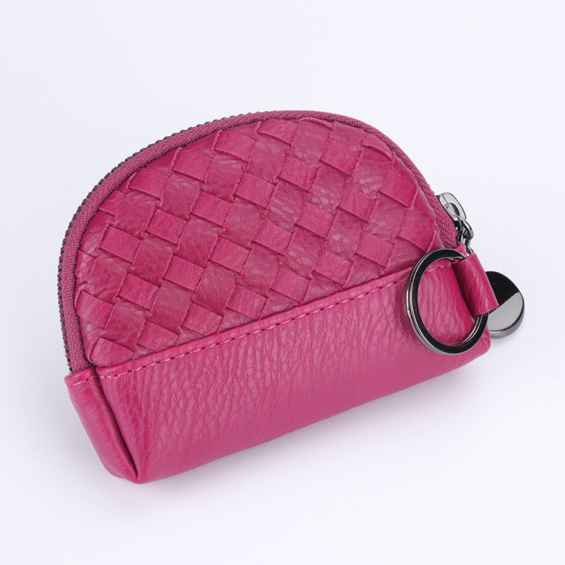 Creative Women's Hand-woven Simple Leather Zipper Ladies Wallet