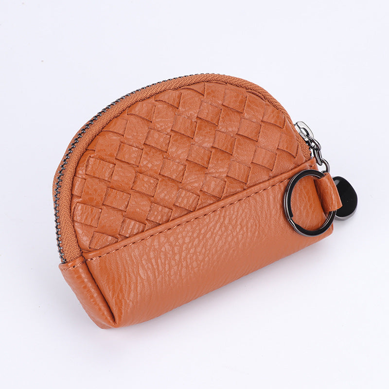 Creative Women's Hand-woven Simple Leather Zipper Ladies Wallet