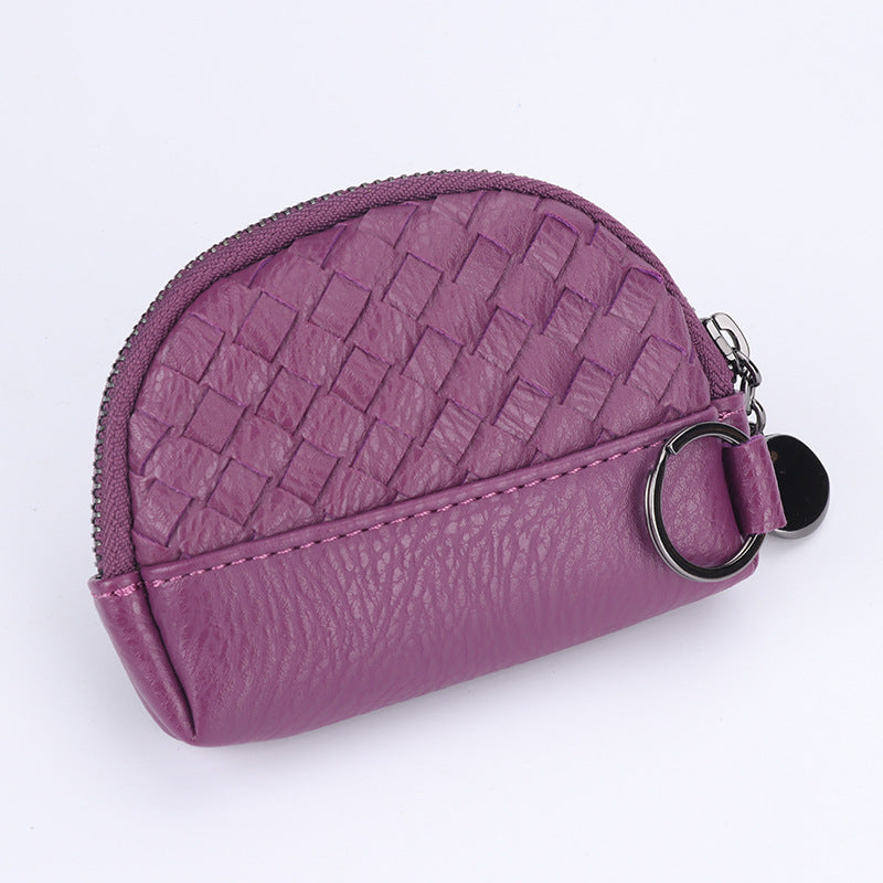 Creative Women's Hand-woven Simple Leather Zipper Ladies Wallet