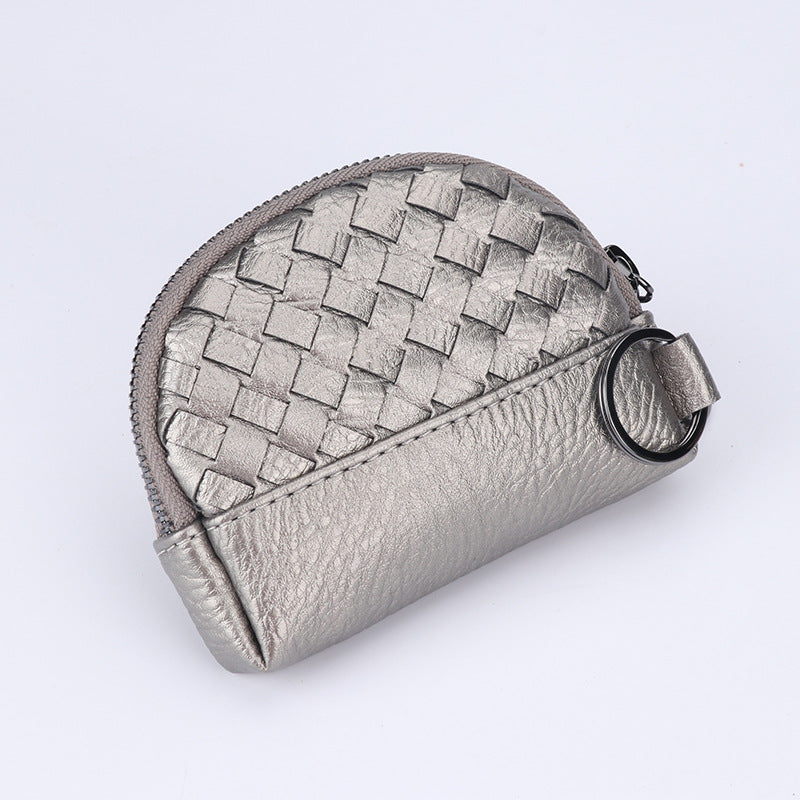 Creative Women's Hand-woven Simple Leather Zipper Ladies Wallet