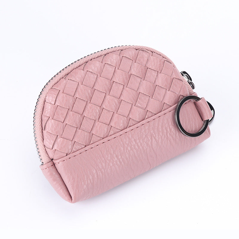 Creative Women's Hand-woven Simple Leather Zipper Ladies Wallet