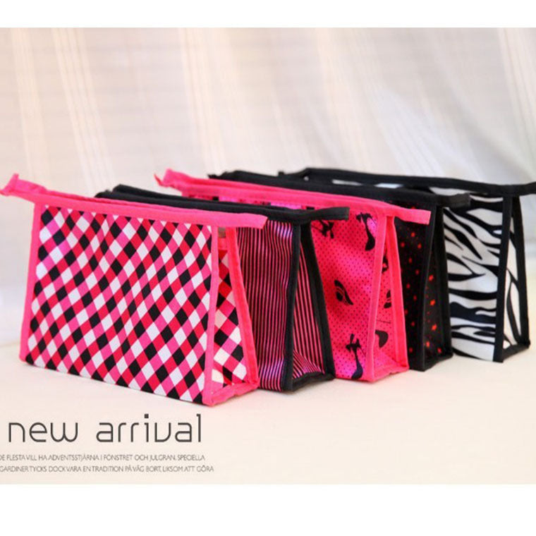 Multicolor Pattern Cute Fashion Satin Multiple Cosmetic Bags