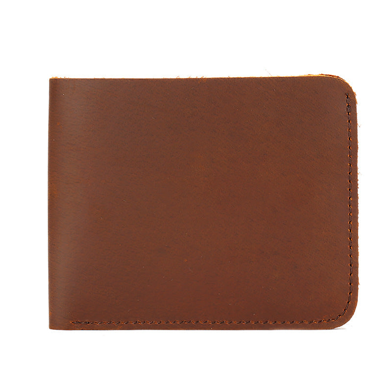 Men's Genuine Short Horizontal First Layer Cowhide Men's Wallets