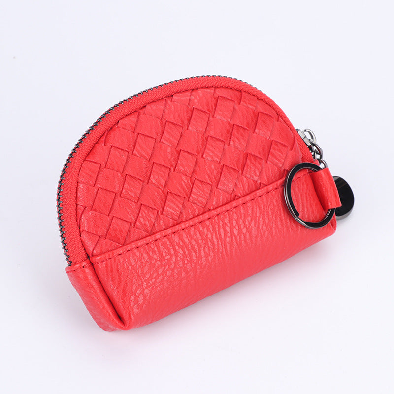 Creative Women's Hand-woven Simple Leather Zipper Ladies Wallet