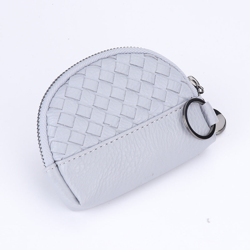 Creative Women's Hand-woven Simple Leather Zipper Ladies Wallet