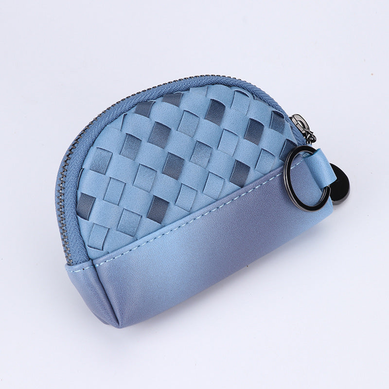 Creative Women's Hand-woven Simple Leather Zipper Ladies Wallet