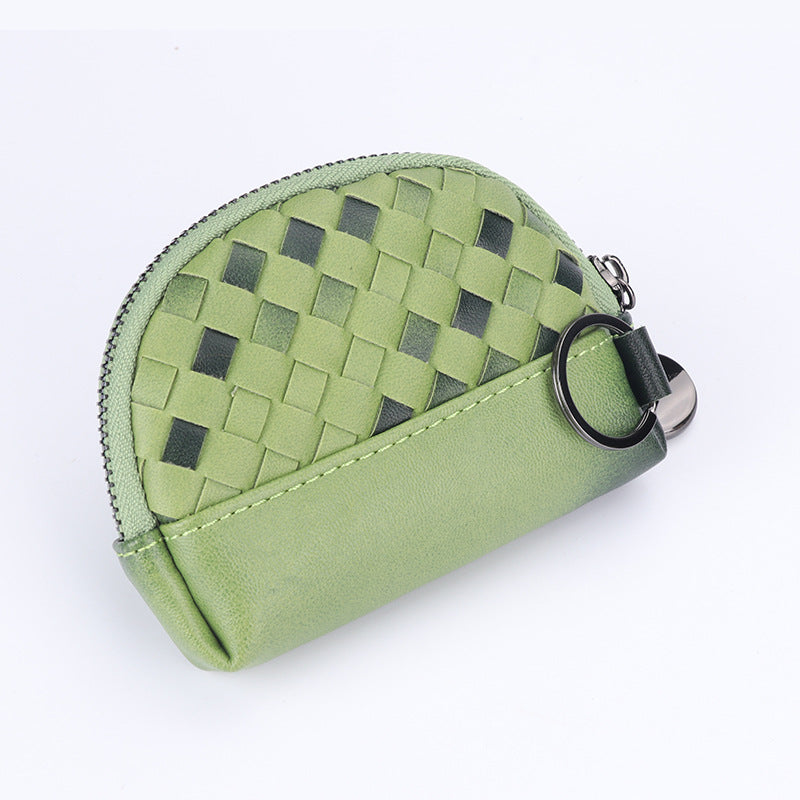 Creative Women's Hand-woven Simple Leather Zipper Ladies Wallet