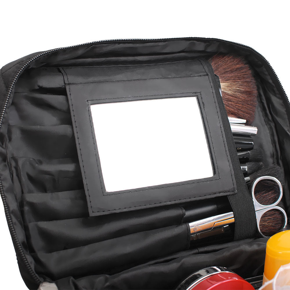 Folding Mirror Korean Style Large Capacity Wash Waterproof Makeup Bag