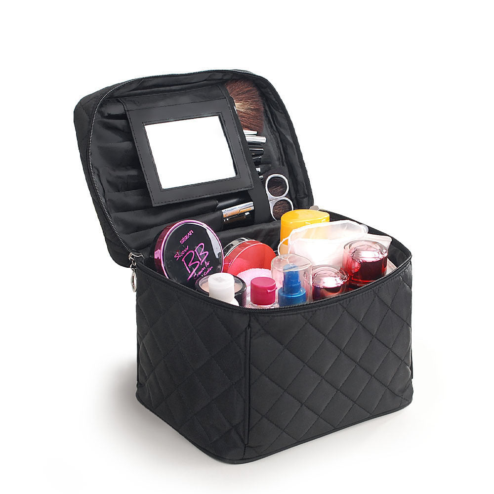 Folding Mirror Korean Style Large Capacity Wash Waterproof Makeup Bag