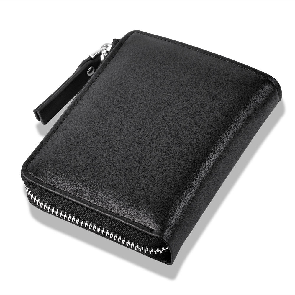 Men's Mid-length Vertical Zipper Driving License Male Card Holder
