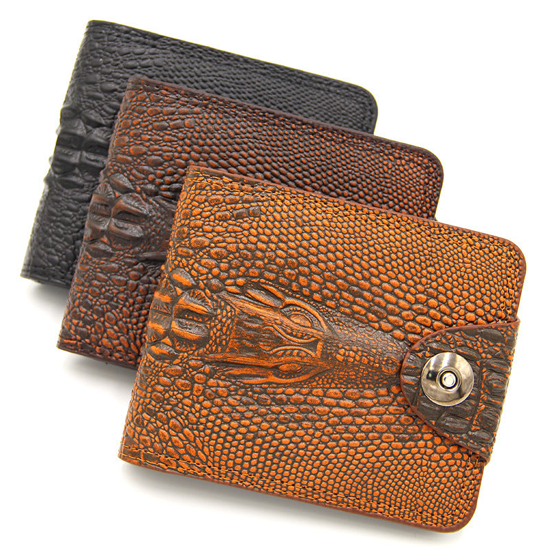 Men's Short Large Capacity Fashion Business Crocodile Pattern Men's Wallets