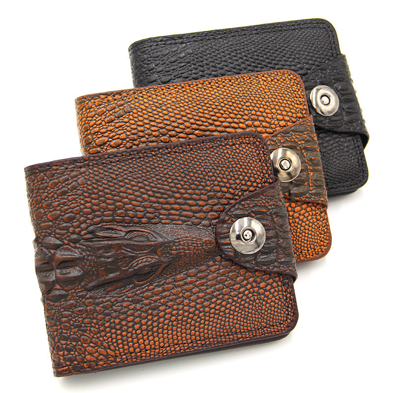 Men's Short Large Capacity Fashion Business Crocodile Pattern Men's Wallets