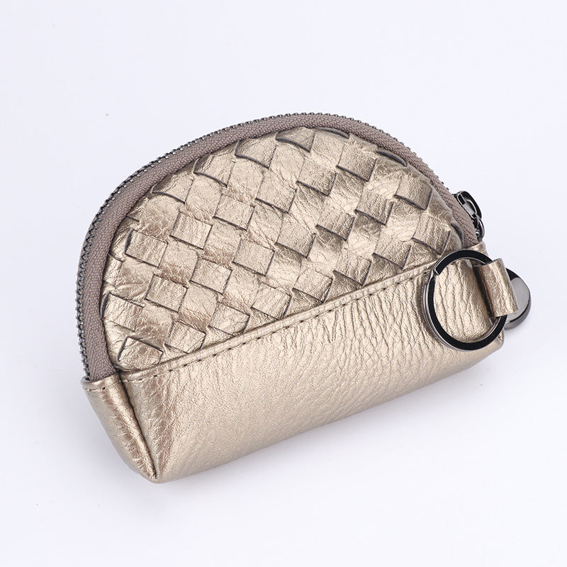 Creative Women's Hand-woven Simple Leather Zipper Ladies Wallet