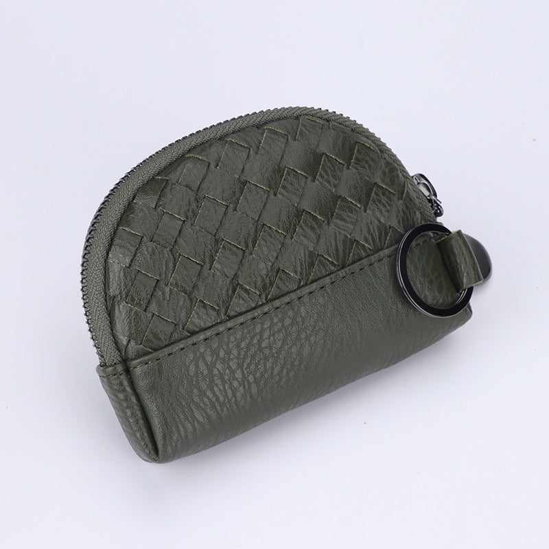 Creative Women's Hand-woven Simple Leather Zipper Ladies Wallet