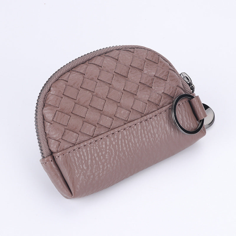Creative Women's Hand-woven Simple Leather Zipper Ladies Wallet
