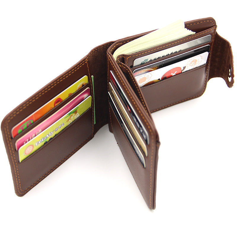 Men's Short Large Capacity Fashion Business Crocodile Pattern Men's Wallets