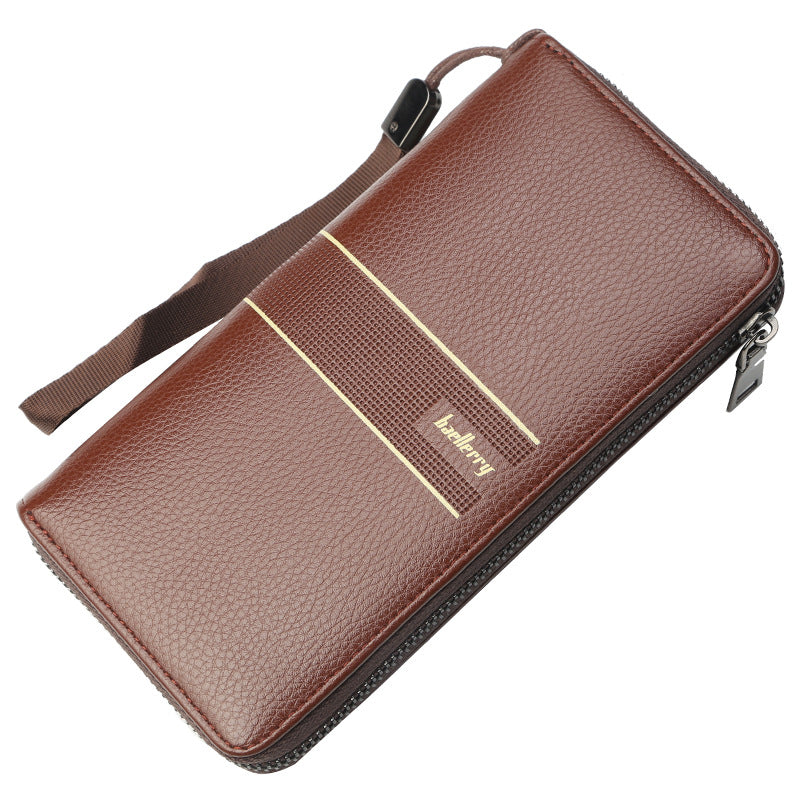 Men's Business Multifunction Long Zipper Clutch Large Men's Wallet
