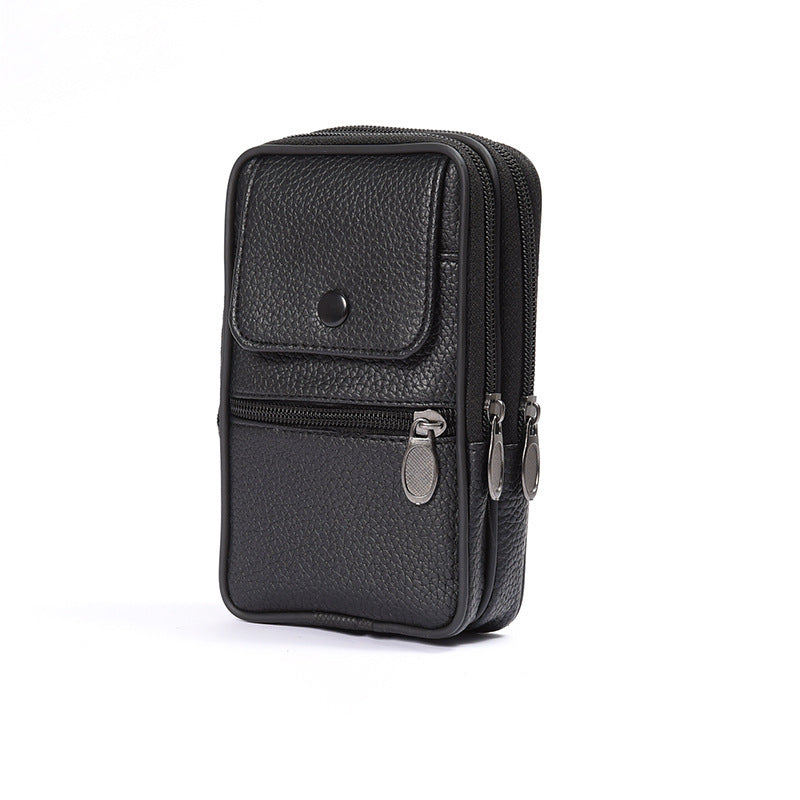 Men's Cell Leisure Vertical Leather Stall Men's Waist Packs