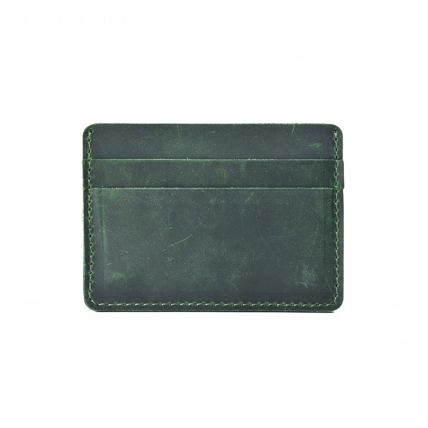 Men's Simple Crazy Horse Leather Vintage Cowhide Clamp Card Holder