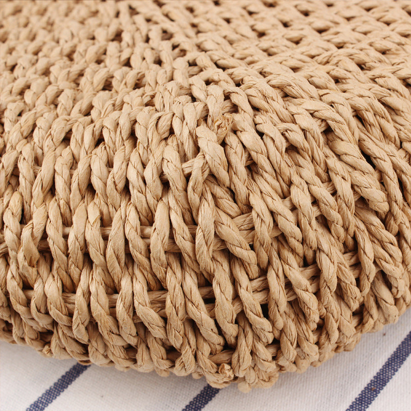Hand Carrying Straw Solid Color Leisure Hand-woven Summer Handbags