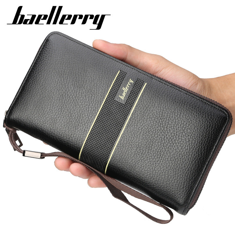 Men's Business Multifunction Long Zipper Clutch Large Men's Wallet
