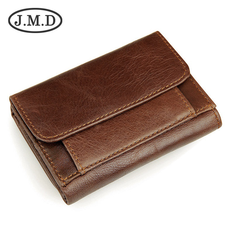 Leather For Man Vertical Swiping Multiple Slots Men's Wallets