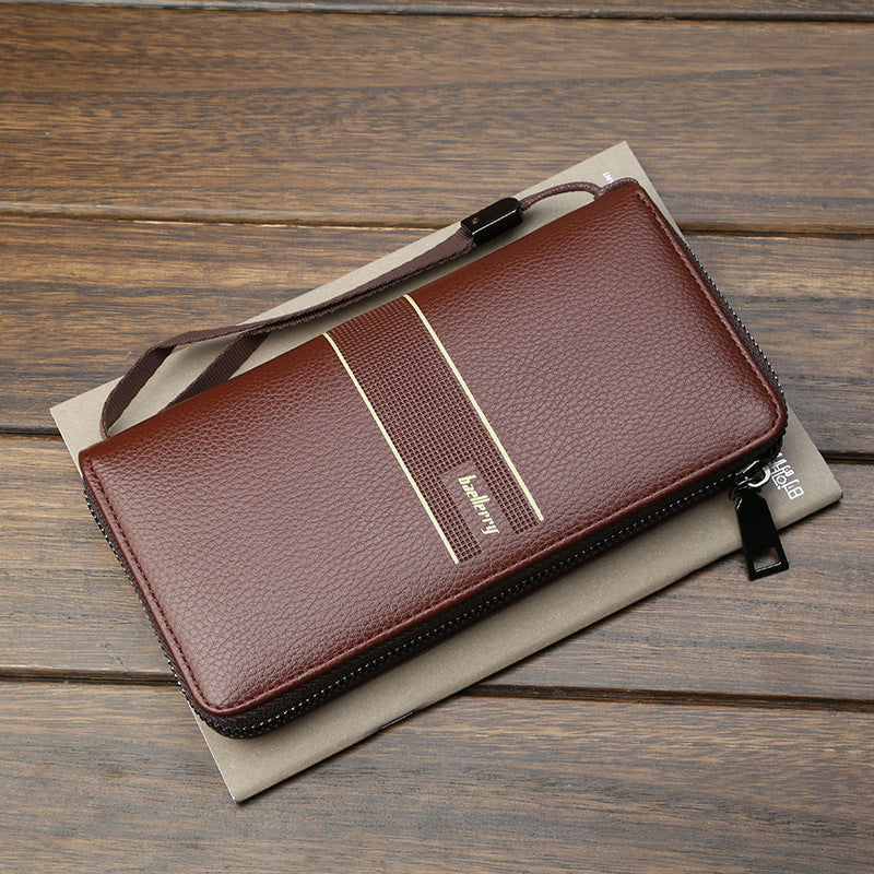 Men's Business Multifunction Long Zipper Clutch Large Men's Wallet