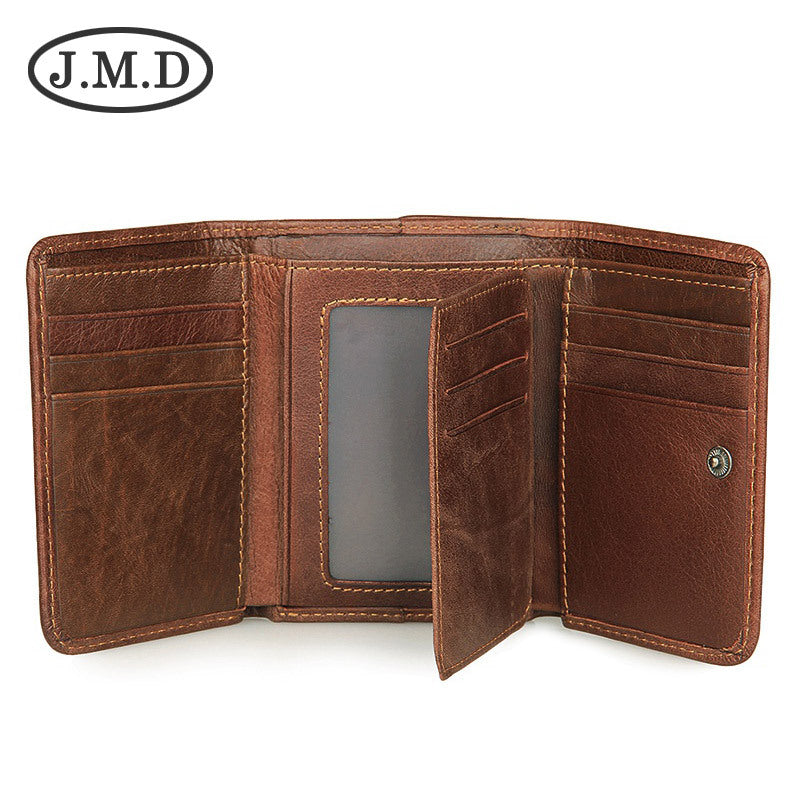 Leather For Man Vertical Swiping Multiple Slots Men's Wallets
