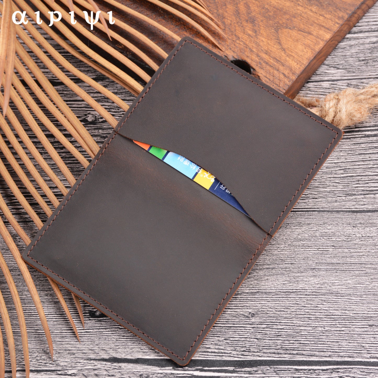 Men's Simple Crazy Horse Leather Vintage Cowhide Card Holder