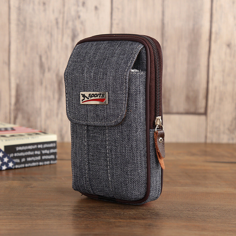 Men's Mobile Canvas Multifunctional Horizontal Vertical Men's Waist Packs
