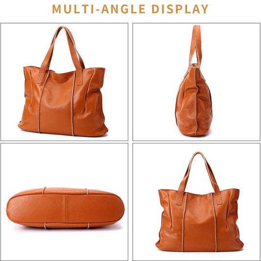 Women's Large Capacity Soft Leather Genuine Big Shoulder Bags