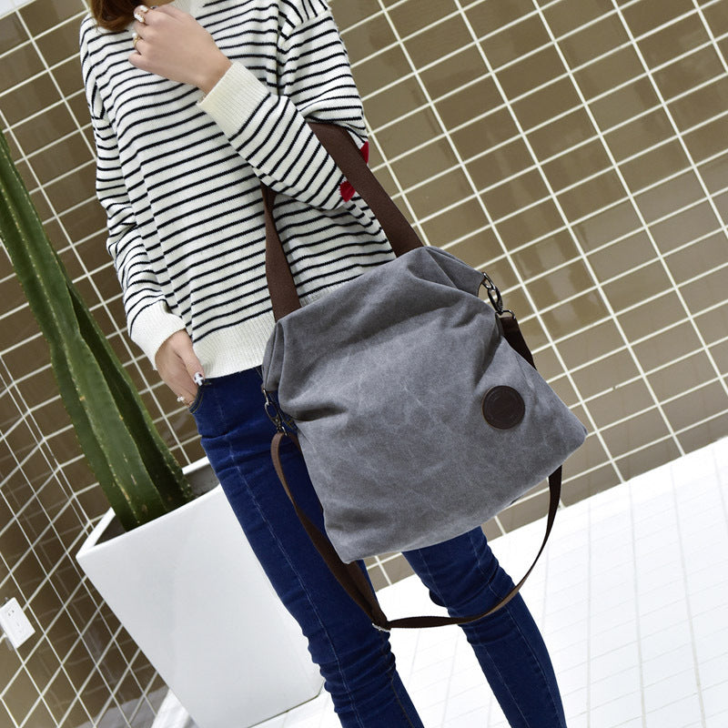 Women's Simple Artistic Canvas Portable Large Capacity Bags