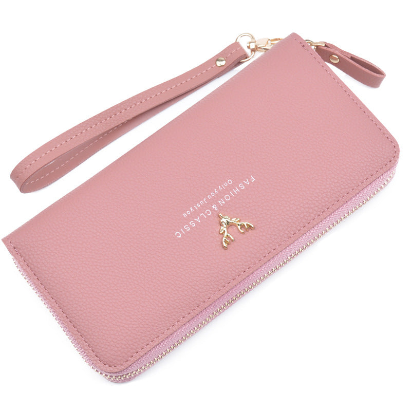 Women's Long Large Capacity Zipper Fashion Simple Lychee Ladies Wallets