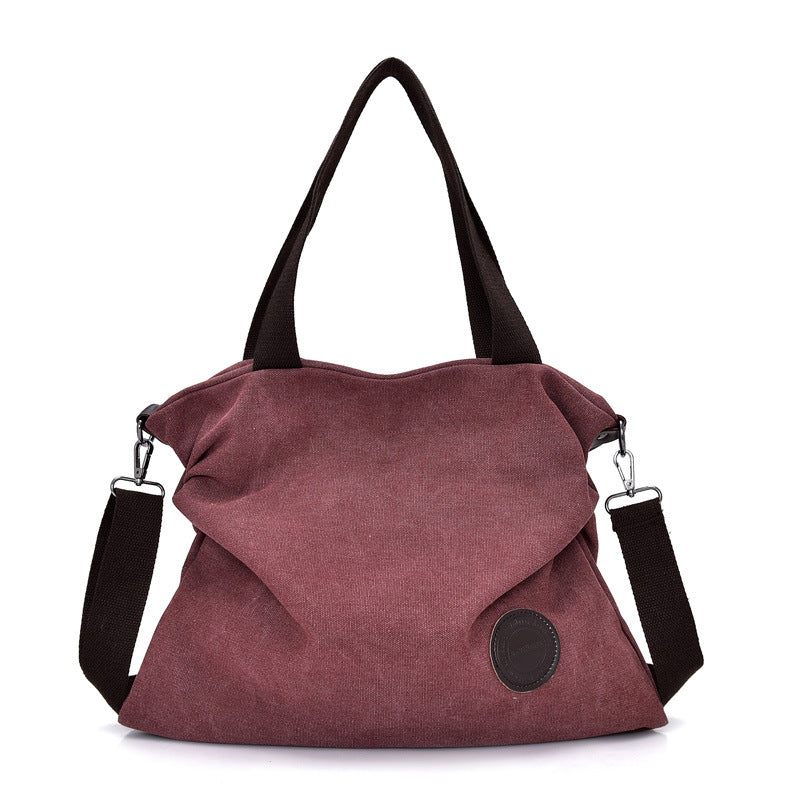 Women's Simple Artistic Canvas Portable Large Capacity Bags