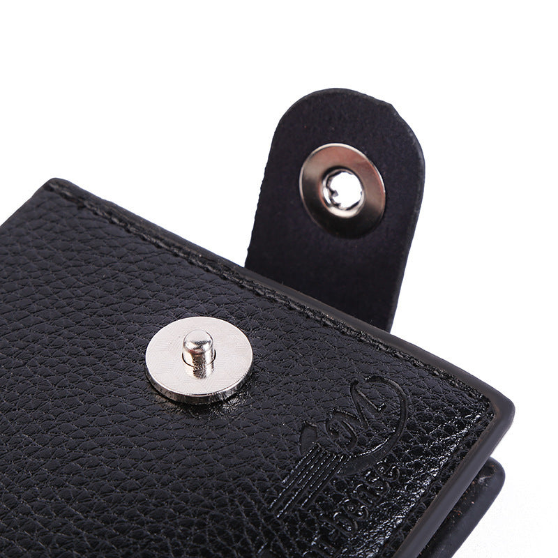 Men's Short Leather Magnetic Snap Creative Gift Purses