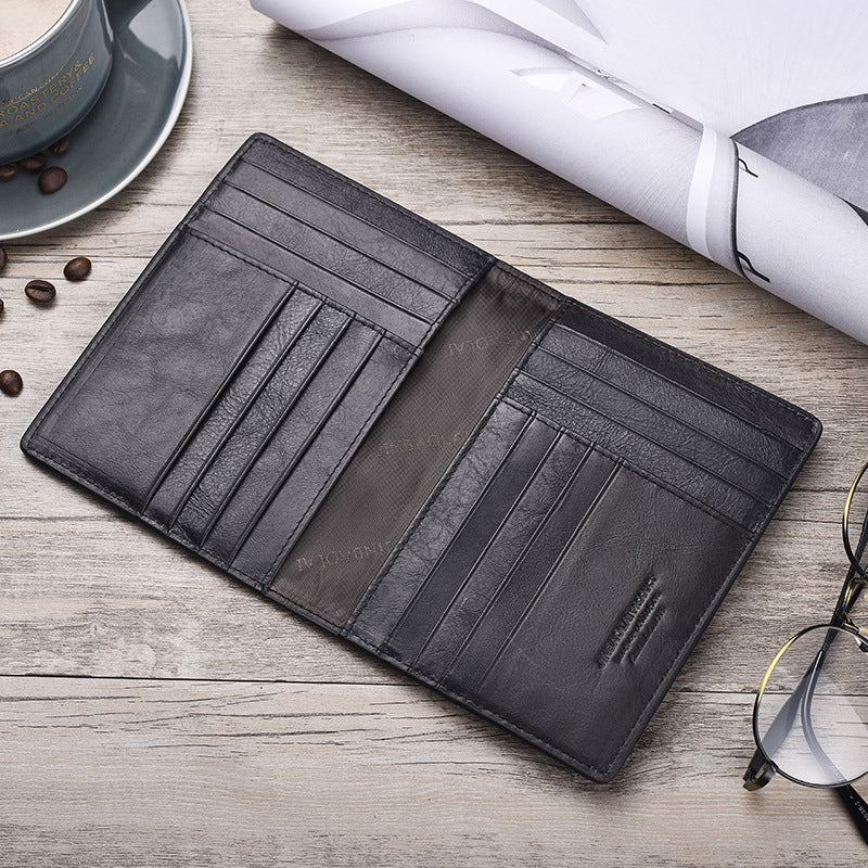 Cowhide Vintage Boarding Genuine Leather Passport Card Holder