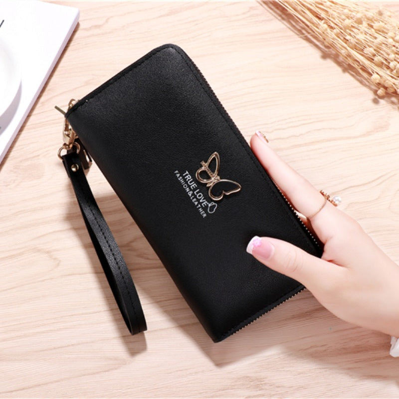Women's Cute Korean Style Long Leather Zipper Ladies Wallets